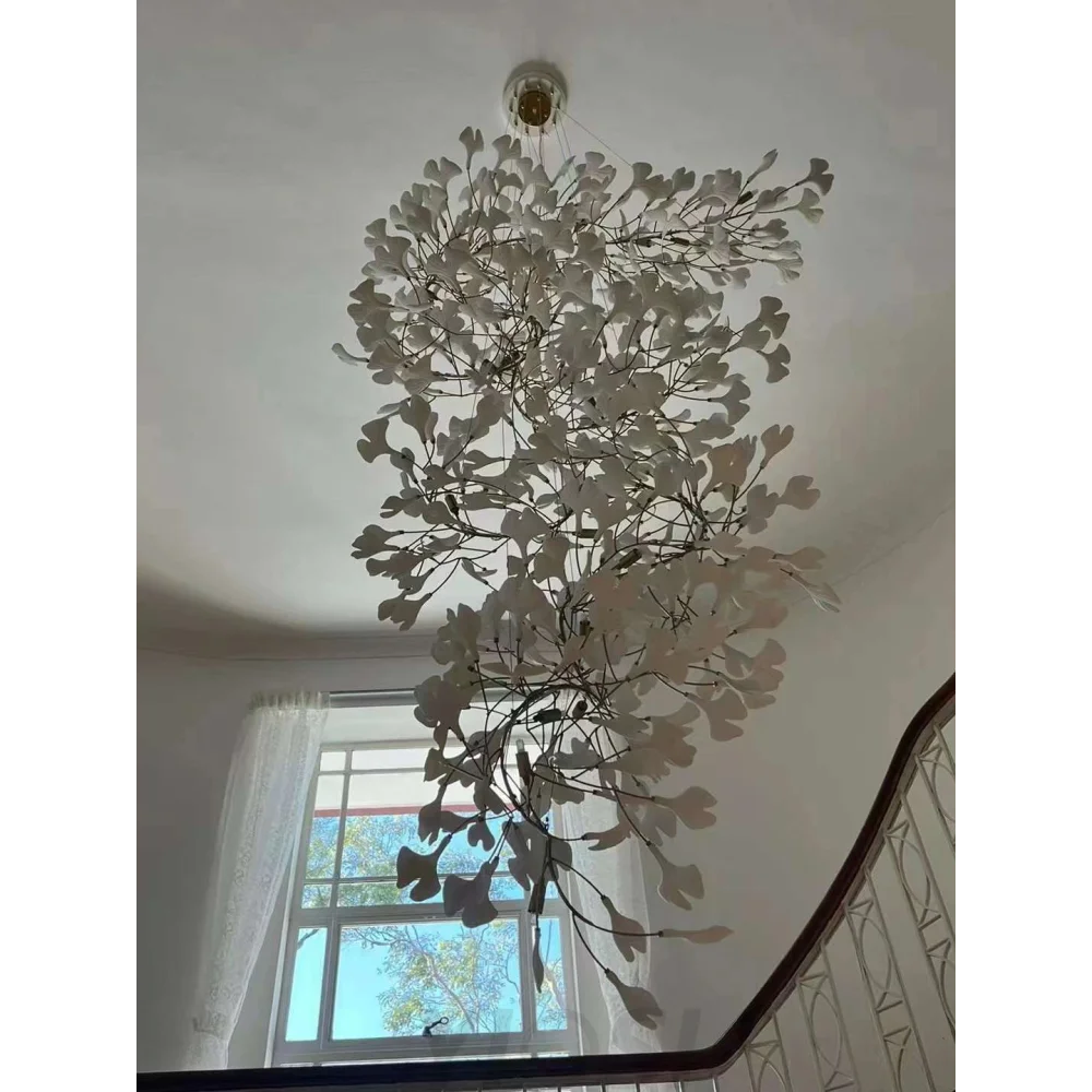 Gingko Leaves Twig Chandelier Porcelain Branch Pendant Light Chandeliers