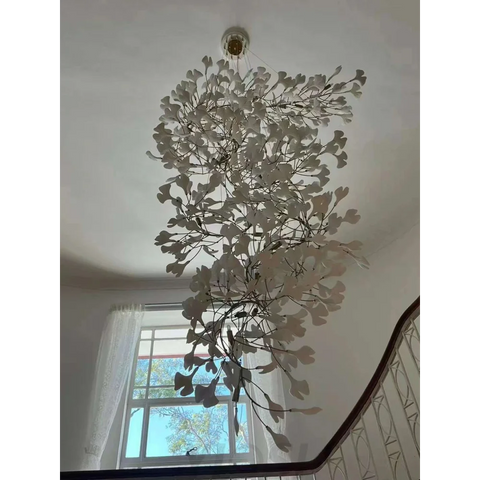 Gingko Leaves Twig Chandelier Porcelain Branch Pendant Light Chandeliers