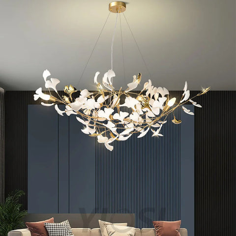 Gingko Living Room Chandelier Gold Branch