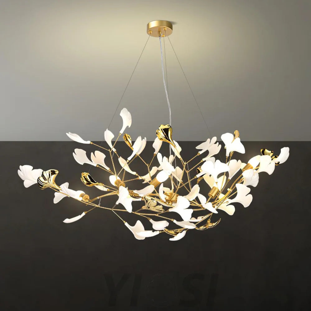 Gingko Living Room Chandelier Gold Branch