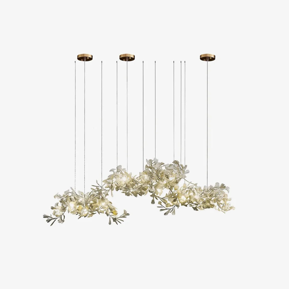 Gingko Long Linear Porcelain Chandelier. Hallway Chandelier L 78.7″ X H (80Cm*3) Branch