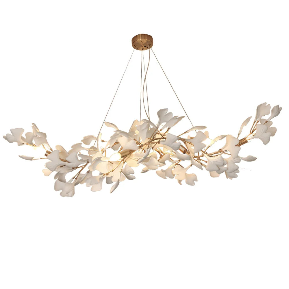 Gingko Porcelain Chandelier Gold L 39.3″ X W 17.7″ H 59″ Branch