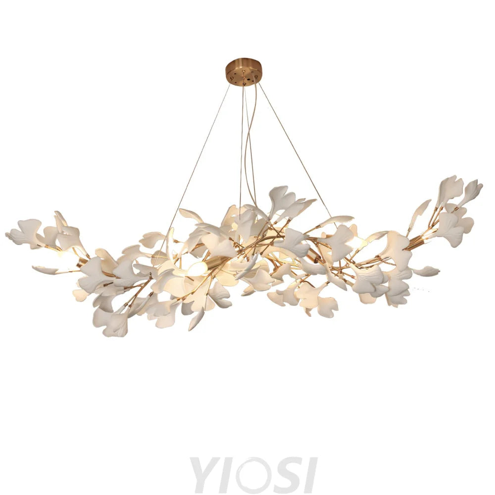 Gingko Porcelain Chandelier Gold L 39.3″ X W 17.7″ H 59″ Branch