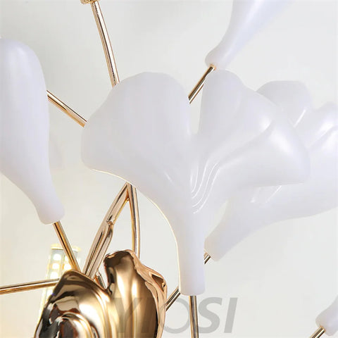 Gingko Porcelain Wall Lamp Light For Living Room Sconce