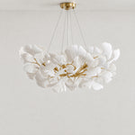 Ginkgo Glamorous White Porcelain Chandelier – lights off