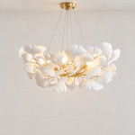 Ginkgo Glamorous White Porcelain Chandelier – lights on