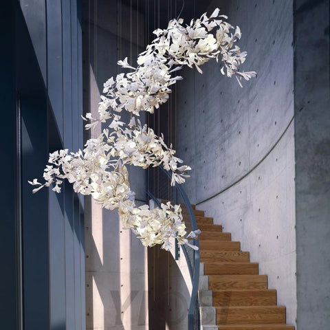 Ginkgo Large Staircase Chandelier Big Branch