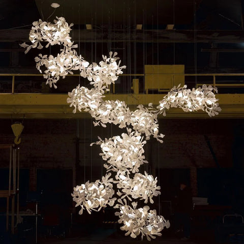 Ginkgo Large Staircase Chandelier Big Branch