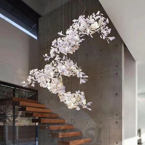 Ginkgo Large Staircase Chandelier Big Branch