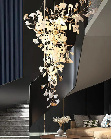 Ginkgo Tip Tlying Chandelier with 2 models - Gingko, Gingko Chandelier-1-Yiosilamp