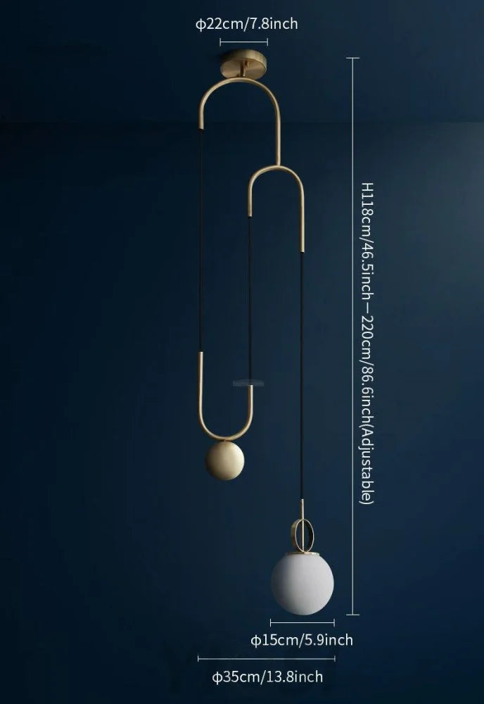 Glass Ball Pendant Lamp ∅ 13.8″ - Mini-1-Yiosilamp