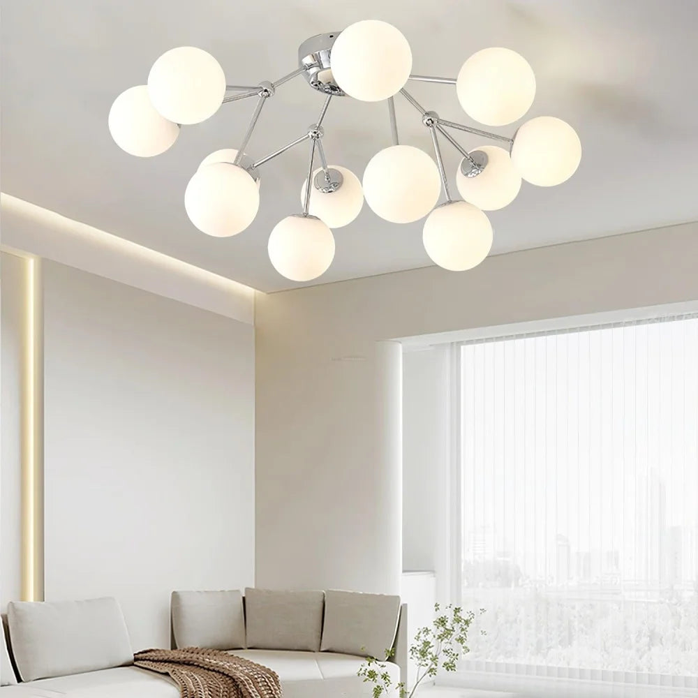 Glass Balls Cluster Ceiling Lamp ∅ 33.1″ - Bend, Semi Flush Mounts-1-Yiosilamp