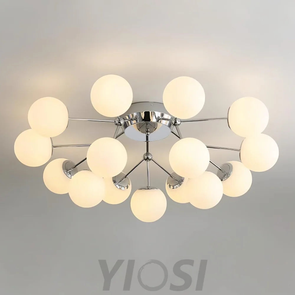 Glass Balls Cluster Ceiling Lamp ∅ 33.1″ - Bend, Semi Flush Mounts-1-Yiosilamp