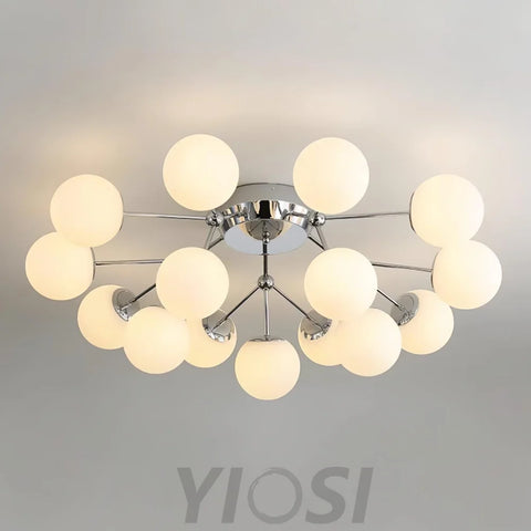 Glass Balls Cluster Ceiling Lamp ∅ 33.1″ - Bend, Semi Flush Mounts-1-Yiosilamp