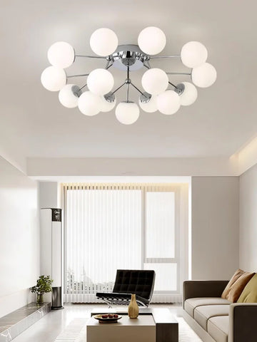 Glass Balls Cluster Ceiling Lamp ∅ 33.1″ - Bend, Semi Flush Mounts-1-Yiosilamp