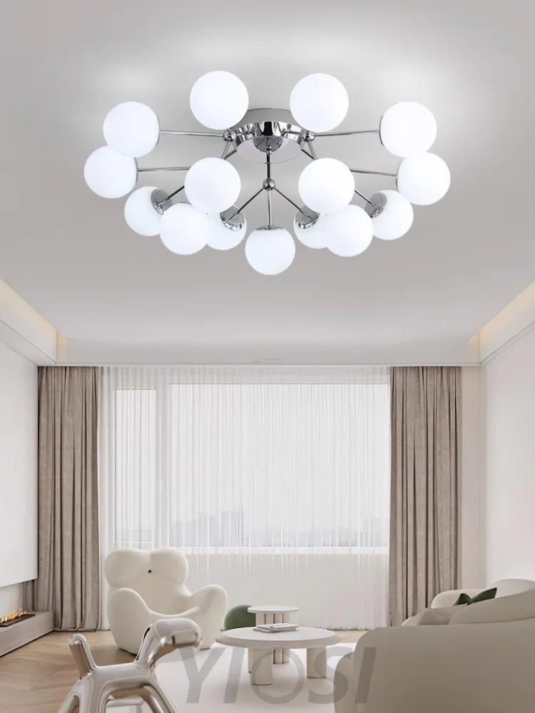 Glass Balls Cluster Ceiling Lamp ∅ 33.1″ - Bend, Semi Flush Mounts-1-Yiosilamp