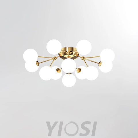 Glass Balls Cluster Ceiling Lamp ∅ 33.1″ - Bend, Semi Flush Mounts-1-Yiosilamp