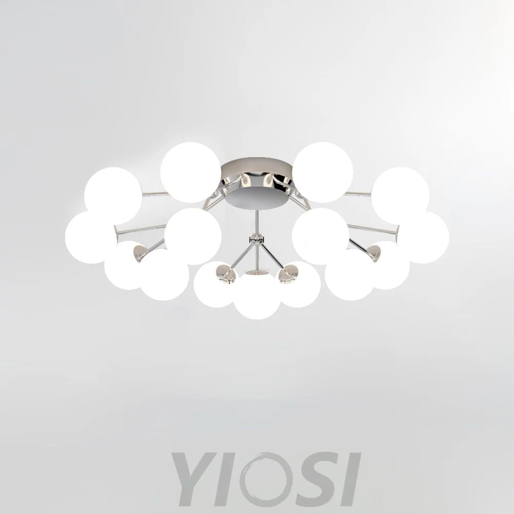 Glass Balls Cluster Ceiling Lamp ∅ 33.1″ - Bend, Semi Flush Mounts-1-Yiosilamp