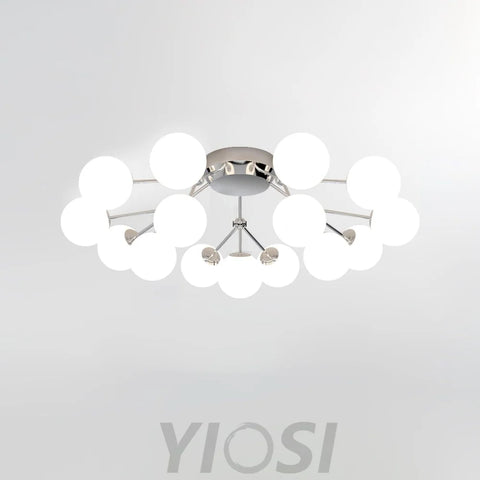 Glass Balls Cluster Ceiling Lamp ∅ 33.1″ - Bend, Semi Flush Mounts-1-Yiosilamp