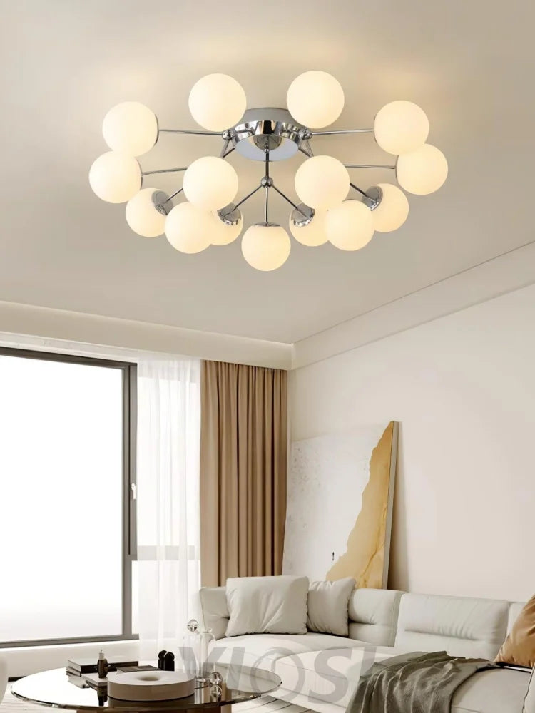 Glass Balls Cluster Ceiling Lamp ∅ 33.1″ - Bend, Semi Flush Mounts-1-Yiosilamp