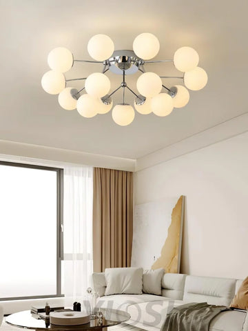 Glass Balls Cluster Ceiling Lamp ∅ 33.1″ - Bend, Semi Flush Mounts-1-Yiosilamp