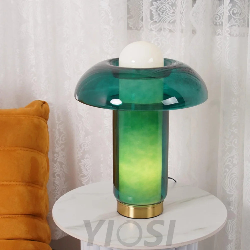 Glass Mushroom Table Lamp ∅ 11.8″ - Kettle-1-Yiosilamp