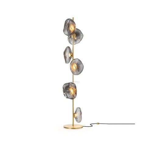 Glass Petals Floor Lamp with 3/6 heads - Art Glass-1-Yiosilamp