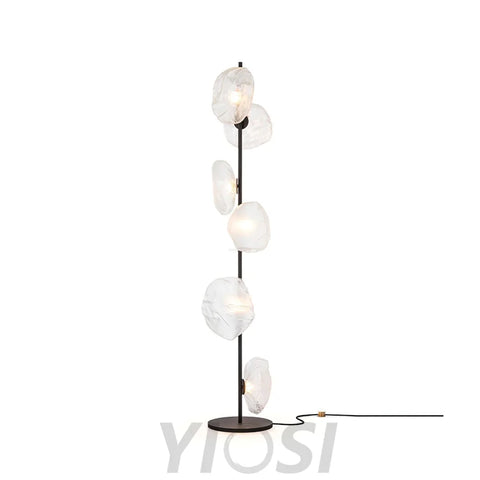 Glass Petals Floor Lamp with 3/6 heads - Art Glass-1-Yiosilamp