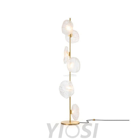 Glass Petals Floor Lamp with 3/6 heads - Art Glass-1-Yiosilamp