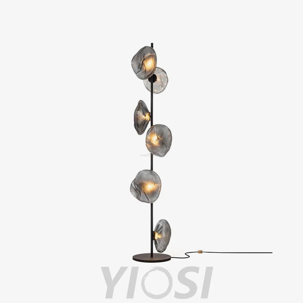 Glass Petals Floor Lamp with 3/6 heads - Art Glass-1-Yiosilamp