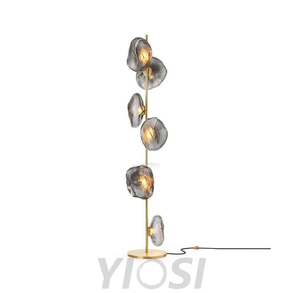 Glass Petals Floor Lamp with 3/6 heads - Art Glass-1-Yiosilamp