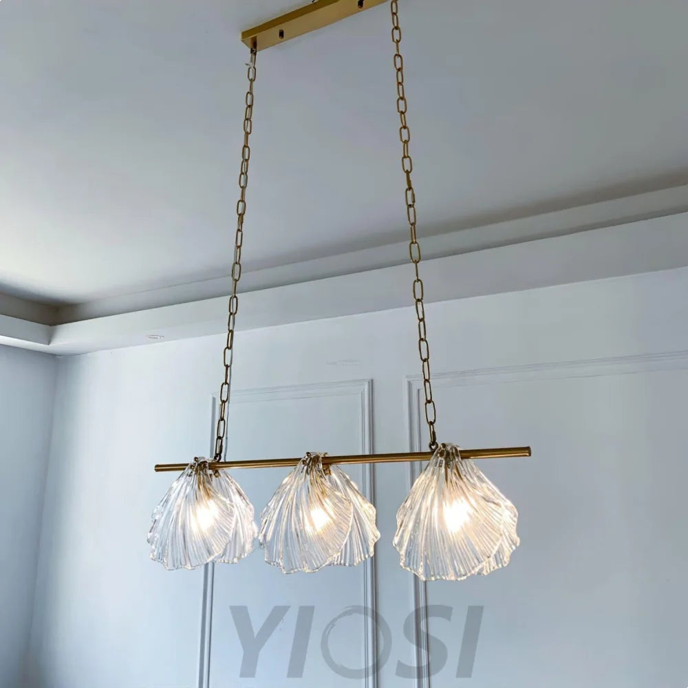 Glass Shell Pendant L 31.5″ - Mussel-1-Yiosilamp
