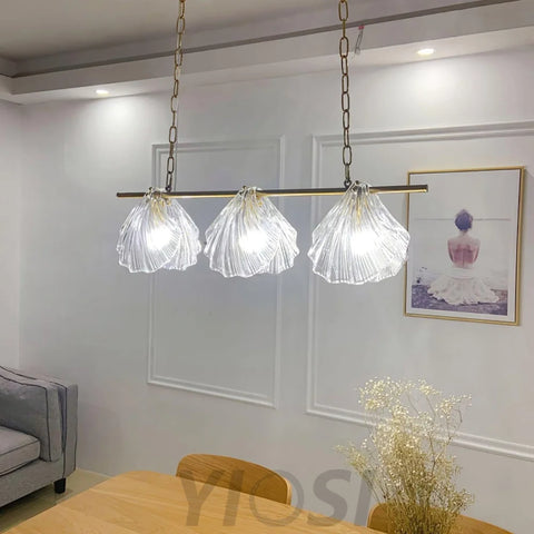 Glass Shell Pendant L 31.5″ - Mussel-1-Yiosilamp