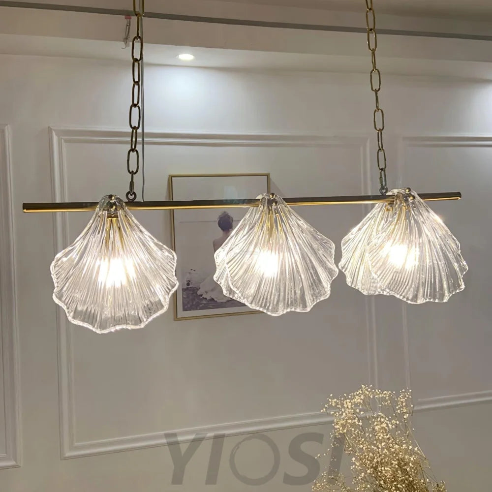 Glass Shell Pendant L 31.5″ - Mussel-1-Yiosilamp