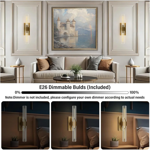 Glass tube copper-walled lamp