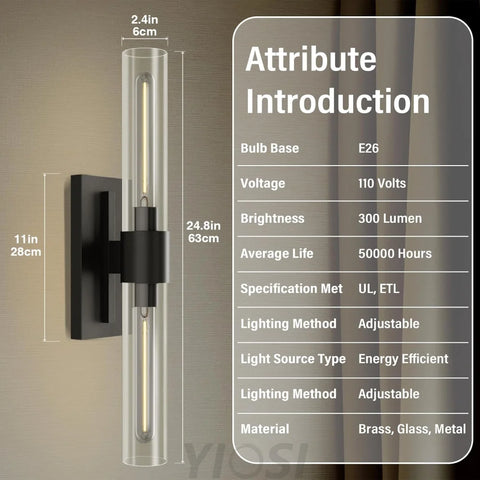 Glass tube copper-walled lamp