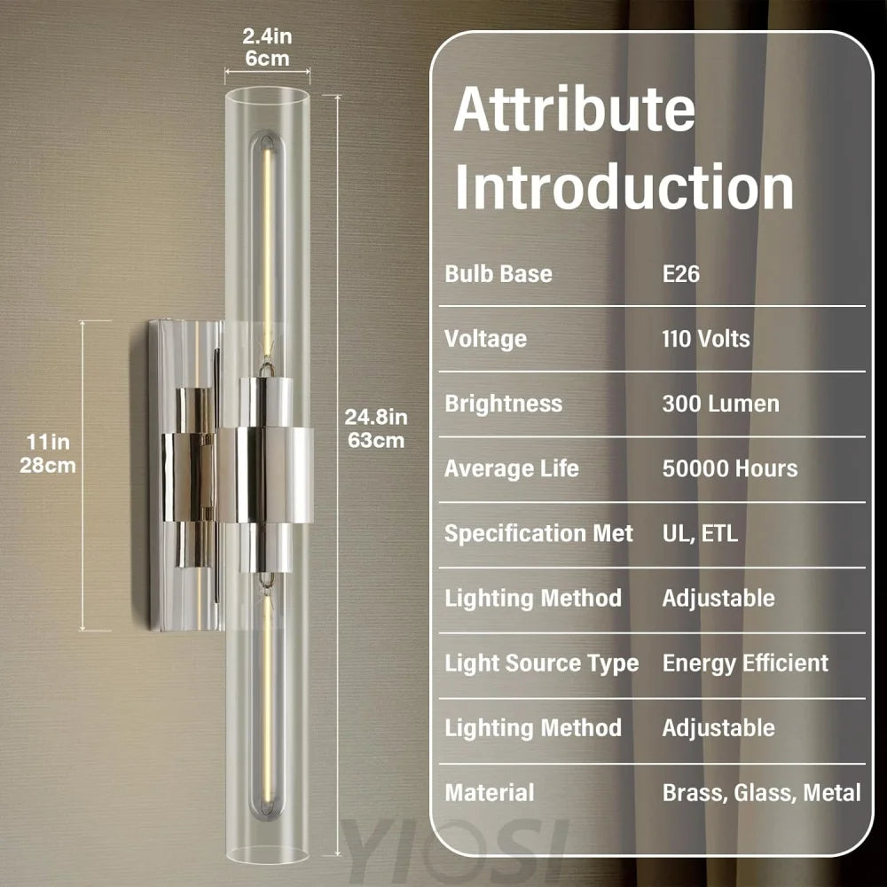 Glass tube copper-walled lamp