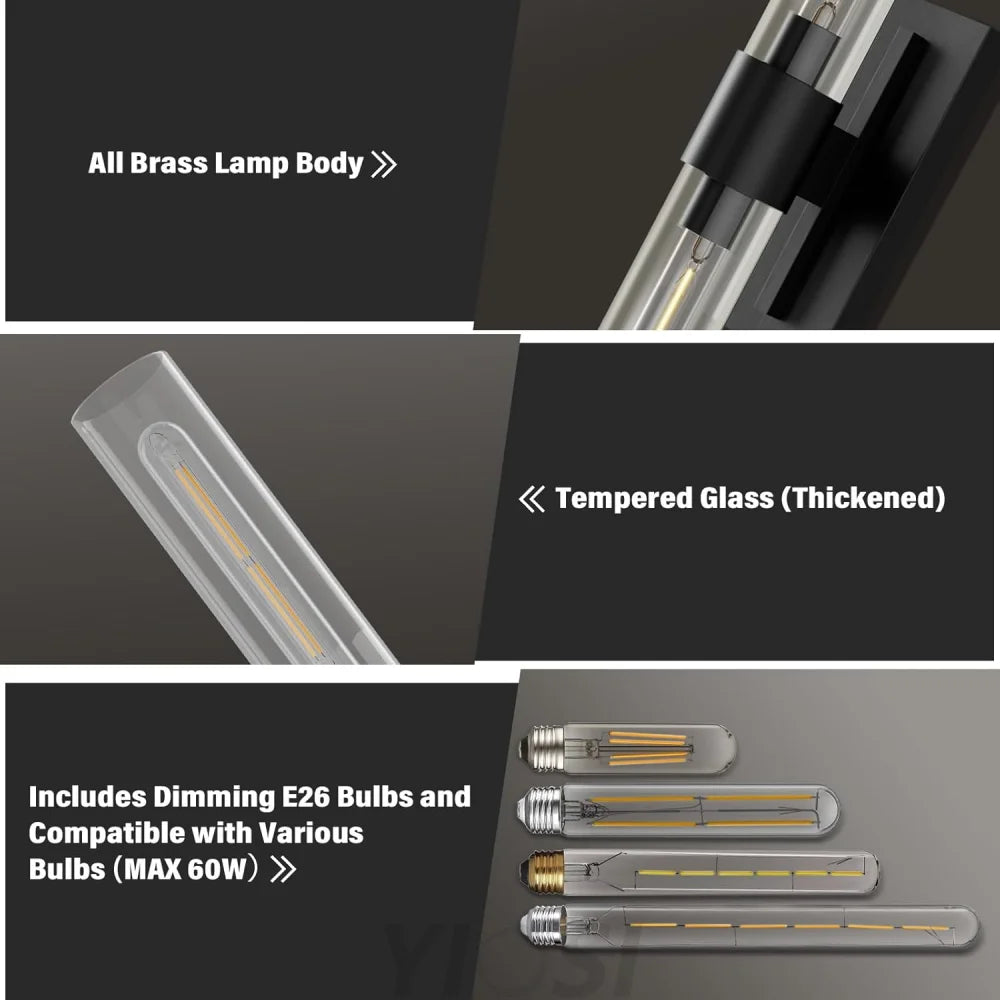 Glass tube copper-walled lamp
