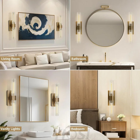 Glass tube copper-walled lamp