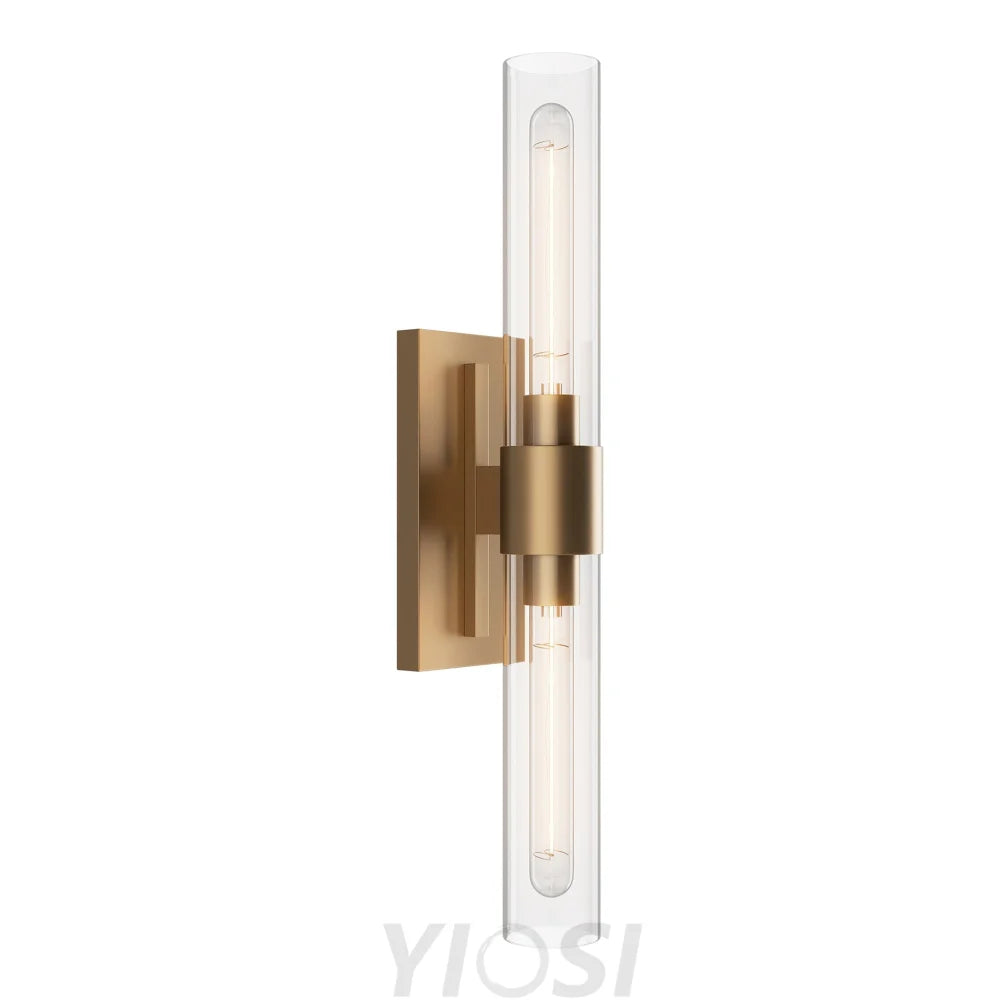 Glass tube copper walled lamp Gold / 1pc