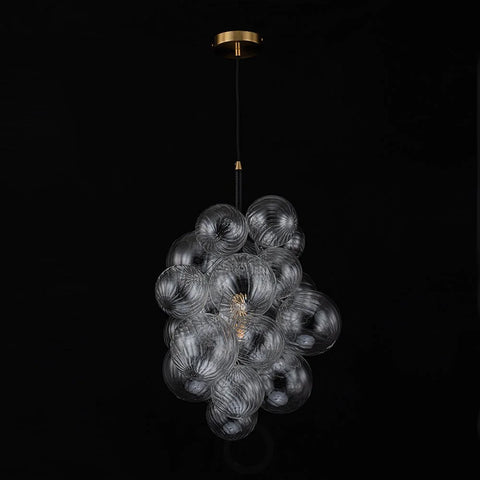 Dimmable Cluster Ribbed Glass Bubble Chandelier Pendant Light