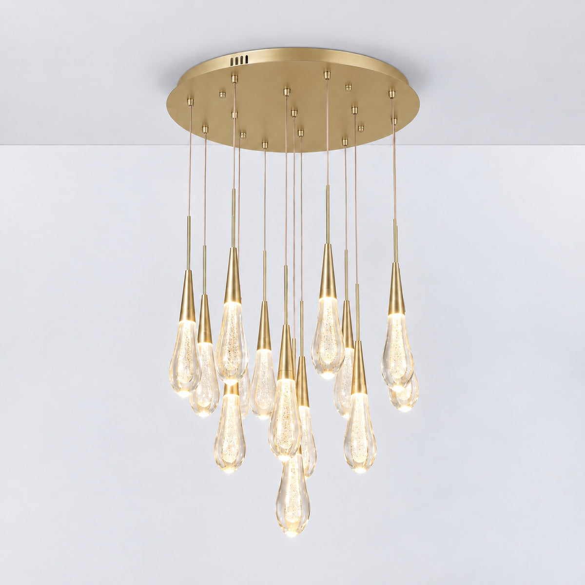 Goccia Glass Raindrop Round Chandelier