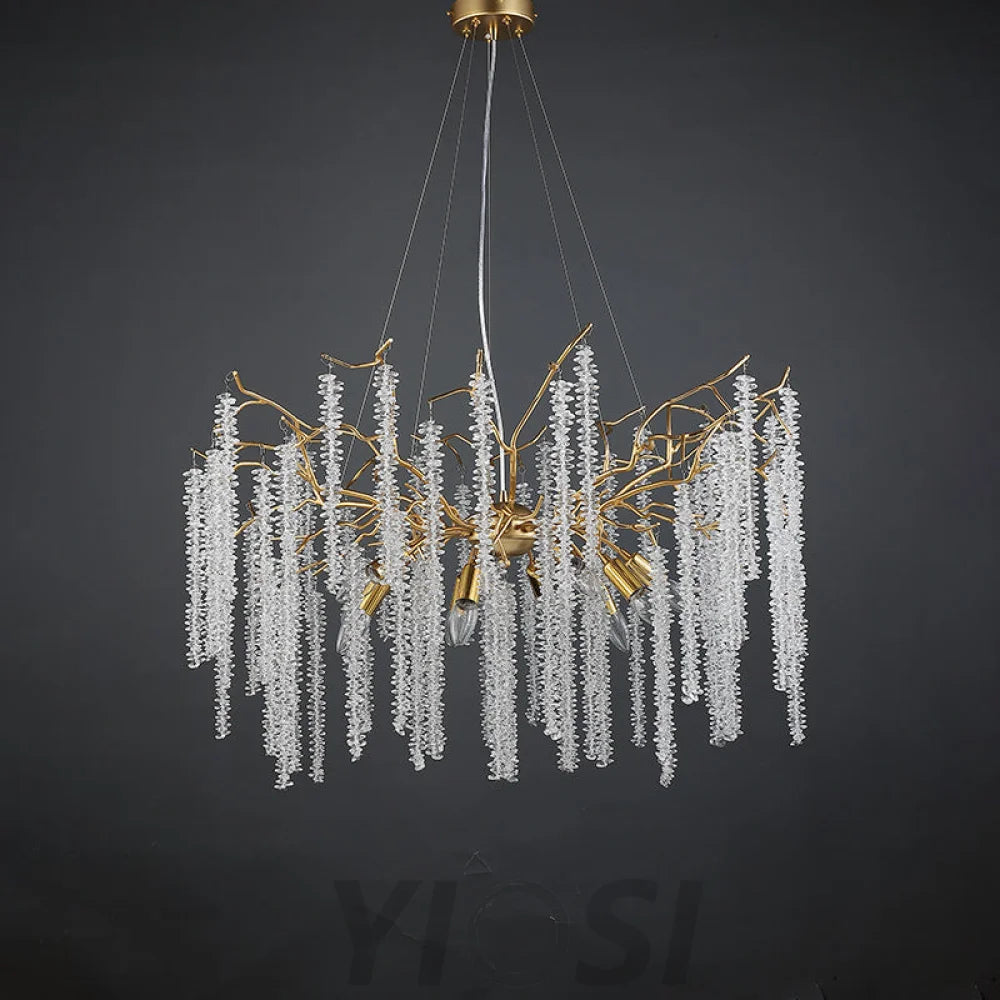 Gold Crystal Chandelier Modern Tree Branch Chandeliers Lighting 31.5’’D