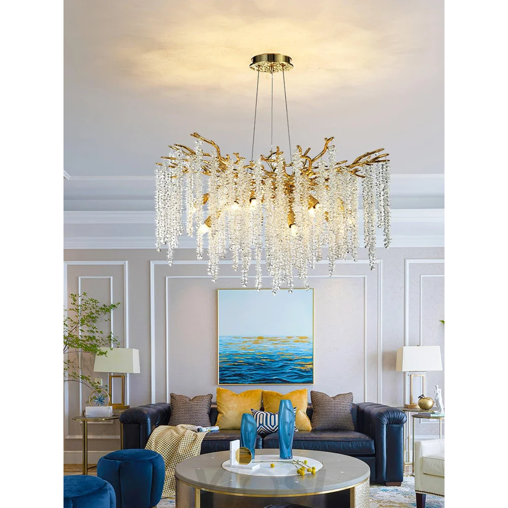 Albero Gold Crystal Chandelier with 8, 10, or 14 Heads