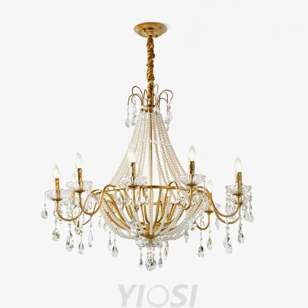 Arcadia Gold Crystal Chandelier with Multi-Head Luxurious Elegance