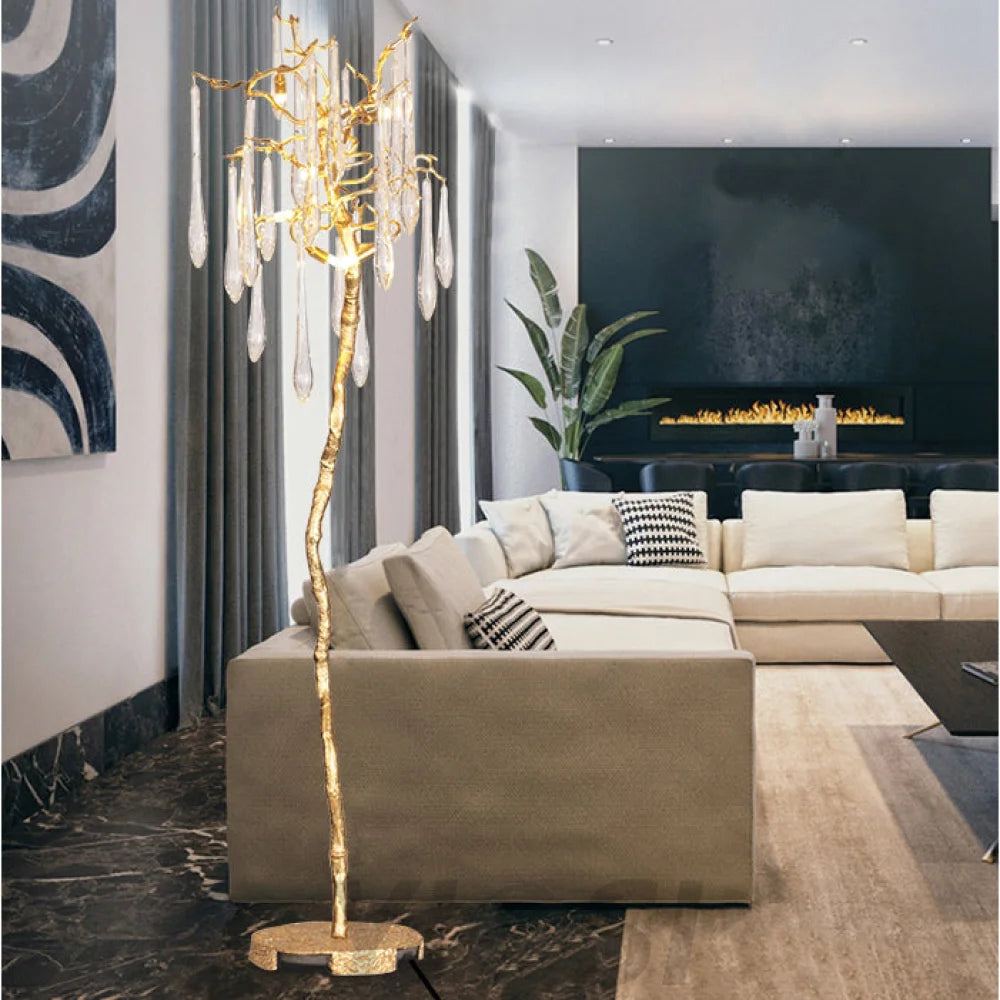 gold floor lamp