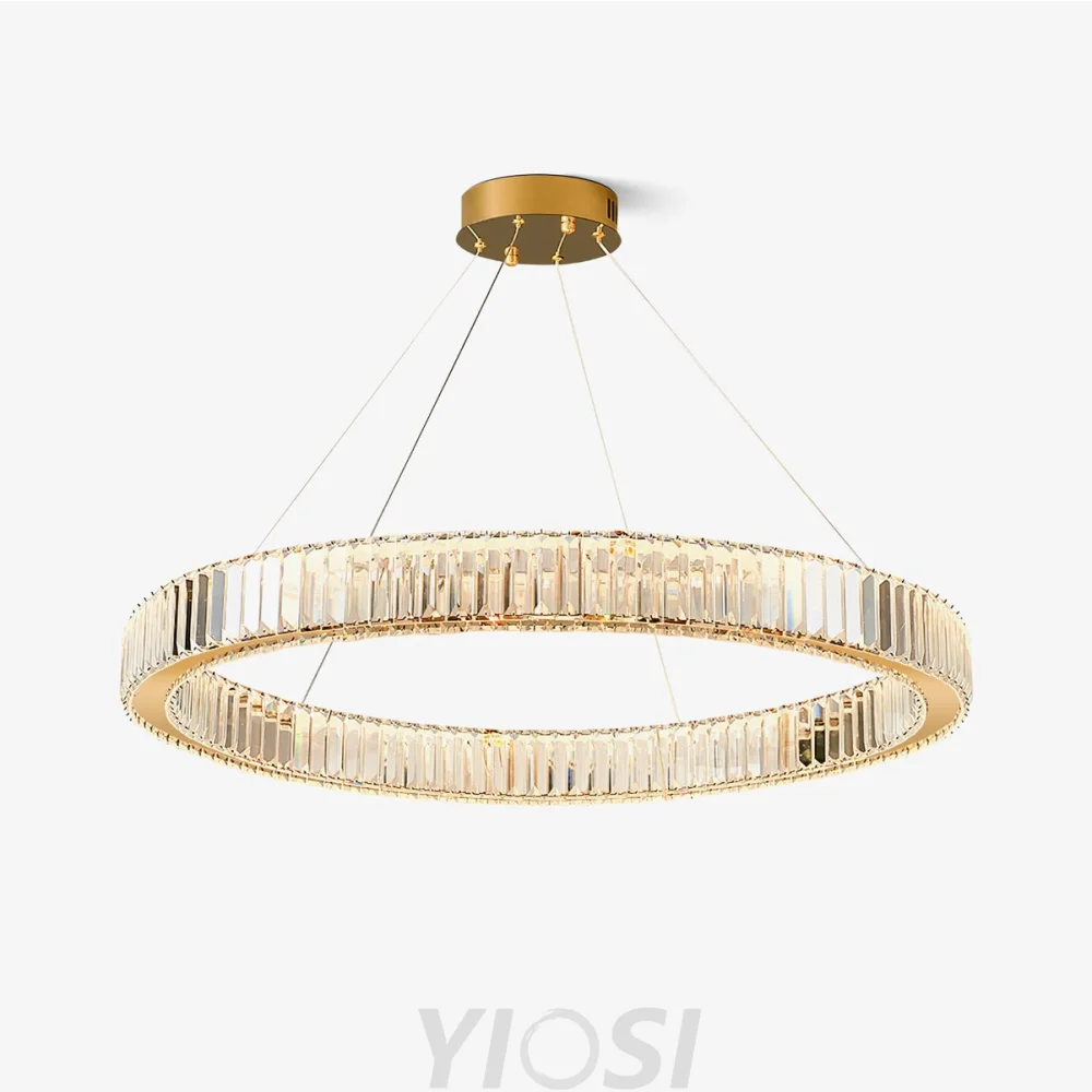 Bertolda Gold Crystal Multi‑Tier LED Chandelier – Elegant Luxury