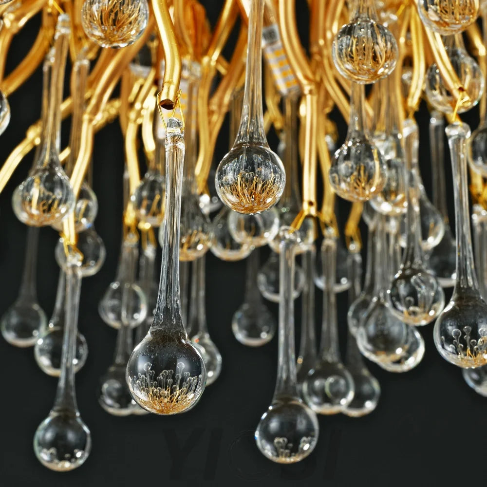 Gold Raindrop Crystal Chandelier Tree Branch Chandelier for Dining Room Chandelier