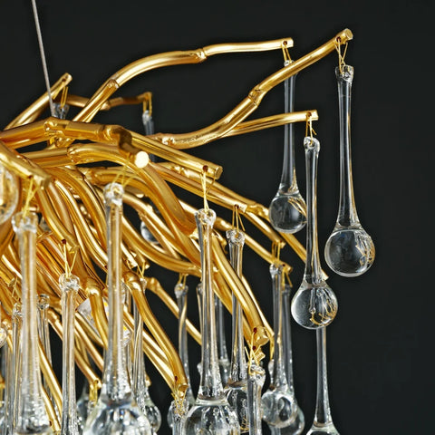 Gold Raindrop Crystal Chandelier Tree Branch Chandelier for Dining Room Chandelier