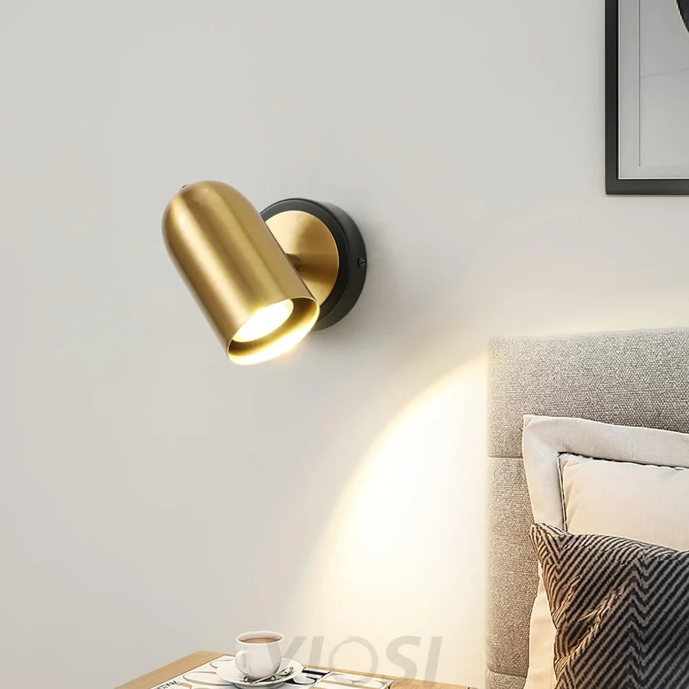 Leonardo Gold Wall Lamp – Polished Iron Sconce with LED Flexibility